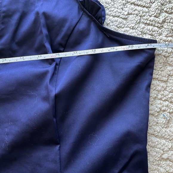 41 Hawthorne Camilla Scalloped Detail Blouse, Navy - Picture 6 of 7